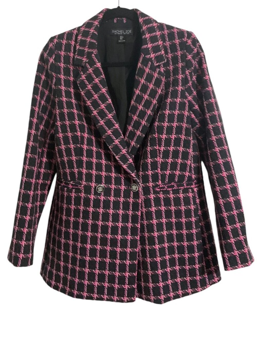 Rachel Zoe Houndstooth Double Breasted Blazer Size S